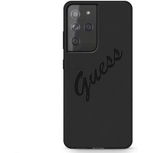 Guess Silicone Vintage kryt Samsung Galaxy S21 Ultra černý
