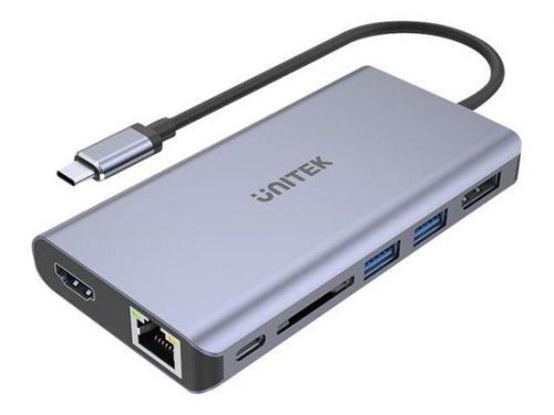 UNITEK D1056A Hub USB-C 2x USB 3.1 HDMI DP RJ45 SD Reader, D1056A