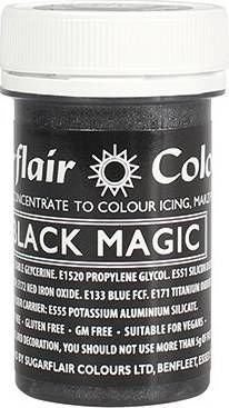 Gelová barva perleťová Sugarflair (25 g) Black Magic A706 dortis