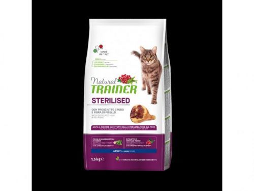 Trainer Natural Cat Sterilised sušená šunka 1,5kg