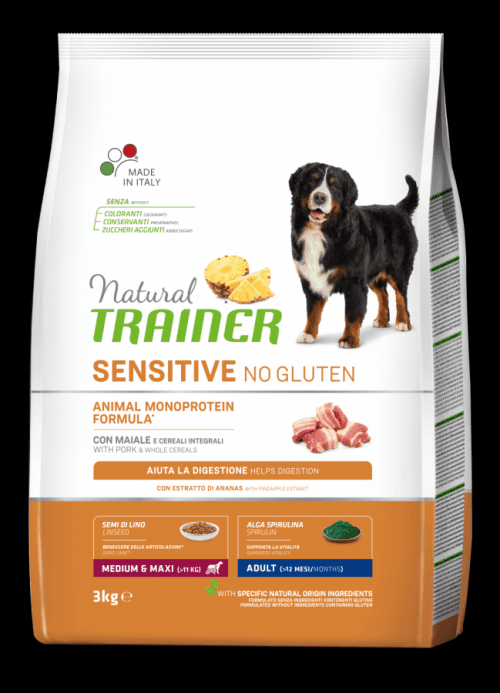 Trainer Natural Sensitive No gluten Adult M/M vepřové 3kg