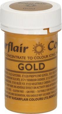 Gelová barva perleťová Sugarflair (25 g) Gold 5032 dortis