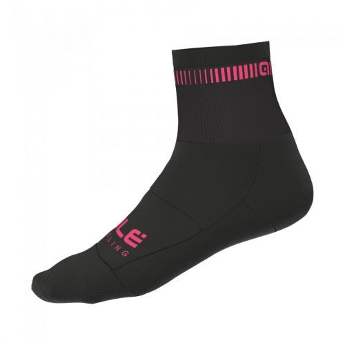 Alé ponožky Logo Q-Skin Socks black-fluo pink S