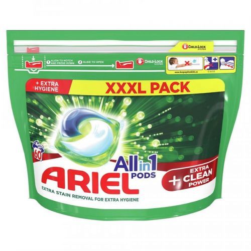 Ariel All-In-1 PODs +Extra Clean Power Kapsle Na Praní, 60 Praní