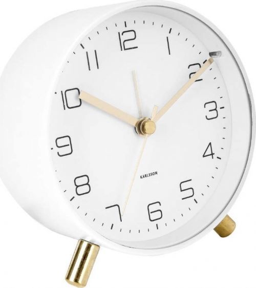 Bílý budík Karlsson Lofty, ø 11 cm