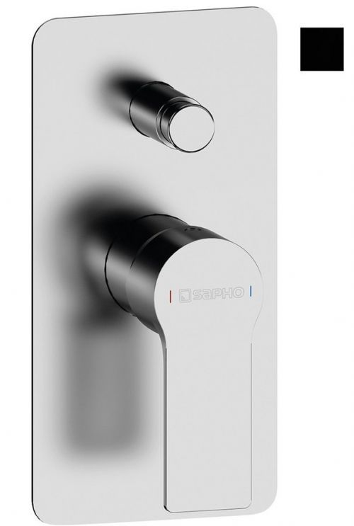 SAPHO PAX podomítková sprchová baterie, 2 výstupy, černá mat XA42/15