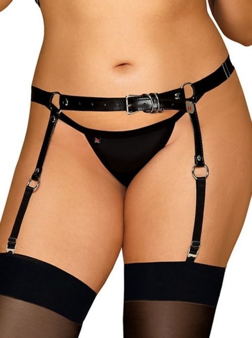 Svůdný podvazkový pás A756 Garter Belt - Obsessive - XL/XXL - černá