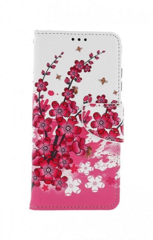 Pouzdro TopQ Samsung A52 knížkové Kytičky textil 56590