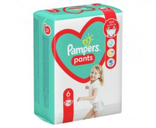 Plenkové Kalhotky Pampers Pants Velikost 6 15kg+ 19 ks