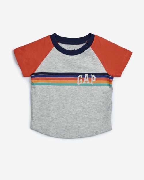 GAP Logo Arch Raglan Triko dětské Červená Šedá