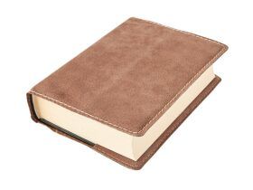 Obal na knihu KLASIK XL - 25,5 x 39,8 cm, Barva kůže: Hnědá semiš (D32)