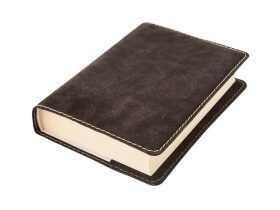 Obal na knihu KLASIK XL - 25,5 x 39,8 cm, Barva kůže: Hnědá tmavá semiš (D33)