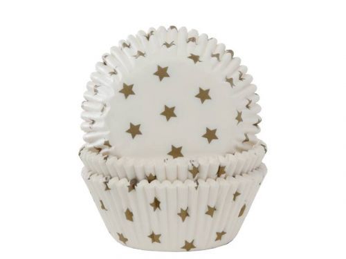 Košíčky na muffiny zlaté hvězdy 50x33 mm - House of Marie