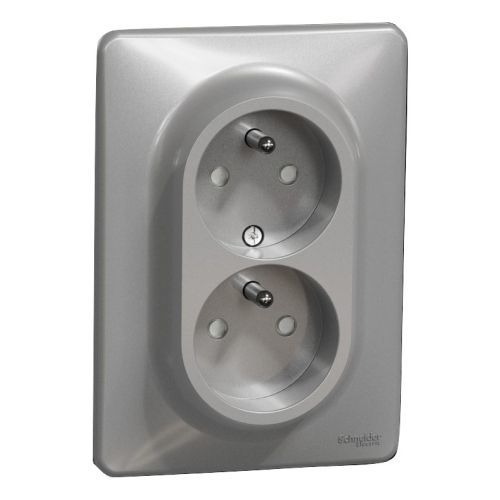 Schneider Sedna Design & Elements dvojzásuvka alu SDD313211C