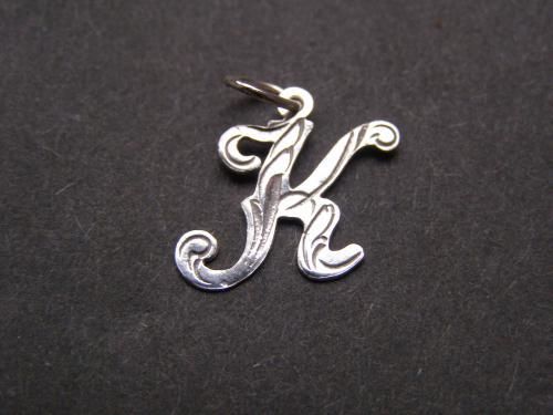 Písmenko K - stříbrný přívěsek - rhodiovaný