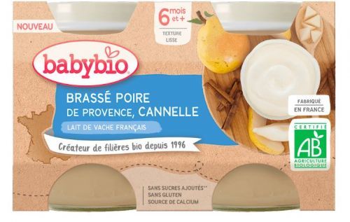 Babybio Brassé hruška skořice 2x130g