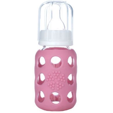 LIFEFACTORY Skleněná lahvička pink 120 ml