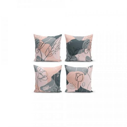 Sada 4 dekorativních povlaků na polštáře Minimalist Cushion Covers Draw Art, 45 x 45 cm