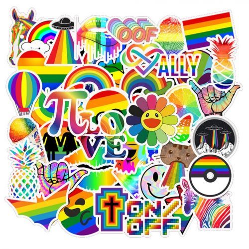 Duhové samolepky 50 ks