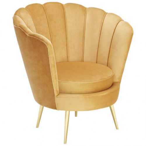 Xora KŘESLO, textil, barvy zlata, curry žlutá - barvy zlata, curry žlutá