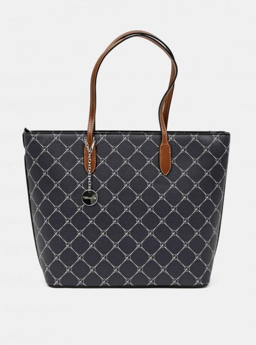 Tmavě modrý vzorovaný shopper Tamaris