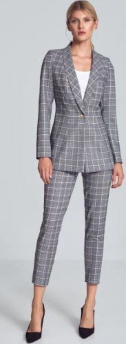 ŠEDÉ KÁROVANÉ DÁMSKÉ SAKO M711 PATTERN 115 Velikost: S