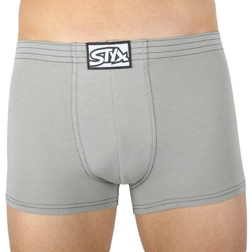 Pánské boxerky Styx klasická guma světle šedé (Q1062) M, trenky / trenýrky