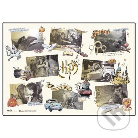 Herná podložka na stôl Harry Potter: Grafická koláž - Harry Potter