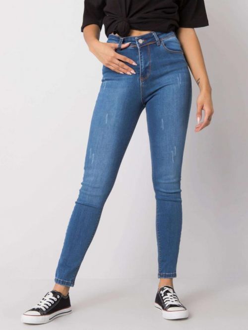 MODRÉ DÁMSKÉ SKINNY DŽÍNY 319-SP-750.49-BLUE Velikost: 26