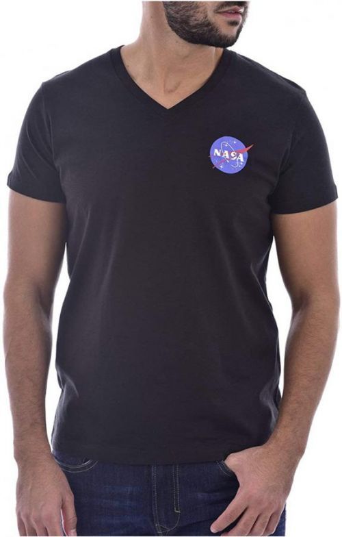 Originální NASA tričko V NECK BASIC MEATBALL - Black Barva: Černá, Velikost: S