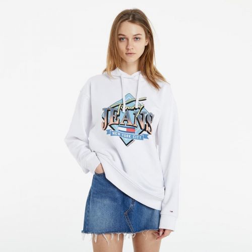 Tommy Jeans Oversized Logo Hoodie White L