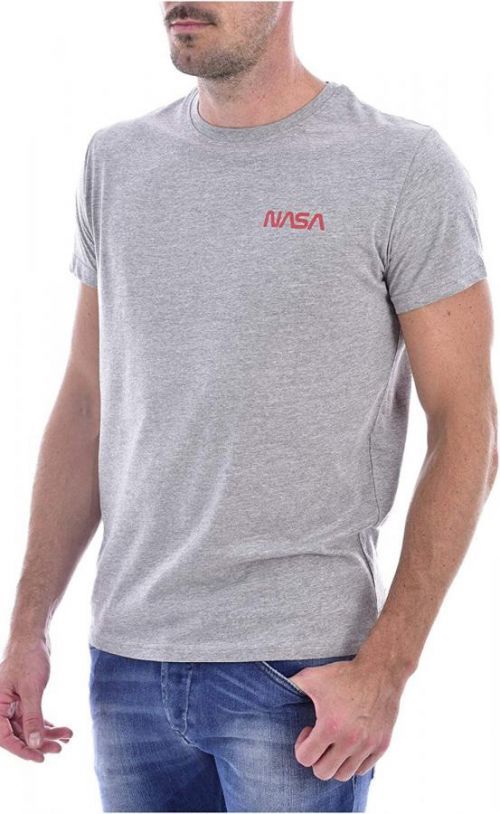 Originální NASA tričko ROUND NECK BASIC WORM - Šedá Barva: Šedá, Velikost: XL