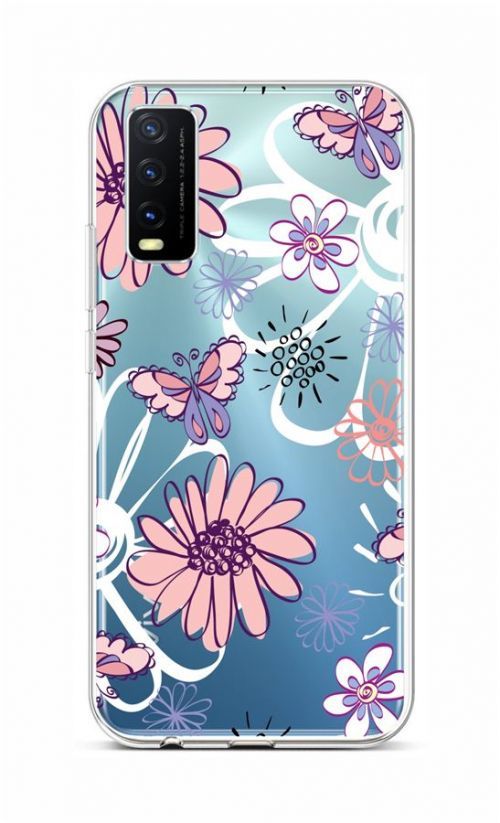 Kryt TopQ Vivo Y20s silikon Flowers 56933