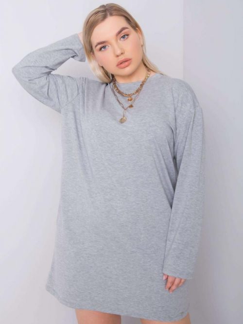 ŠEDÉ BASIC ŠATY S DLOUHÝM RUKÁVEM RV-SK-6321.93-GREY Velikost: XL