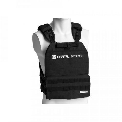 Capital Sports Battlevest 2.0, zátěžová vesta, 2 x 4 kg závaží, černá