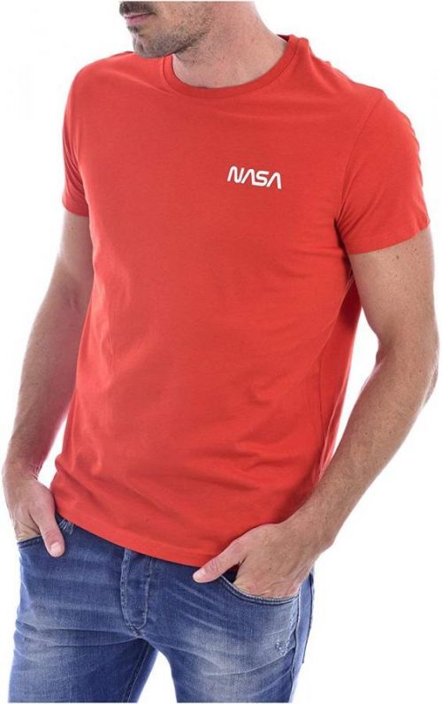 Originální NASA tričko ROUND NECK BASIC WORM - Červená Barva: Červená, Velikost: XL