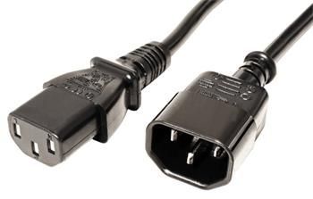 Roline Kabel síťový prodlužovací IEC320 C14 - IEC320 C13, 3m, černý