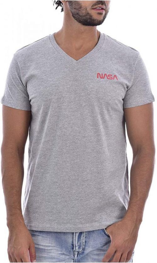 Originální NASA tričko V NECK BASIC WORM - Šedá Barva: Šedá, Velikost: XL