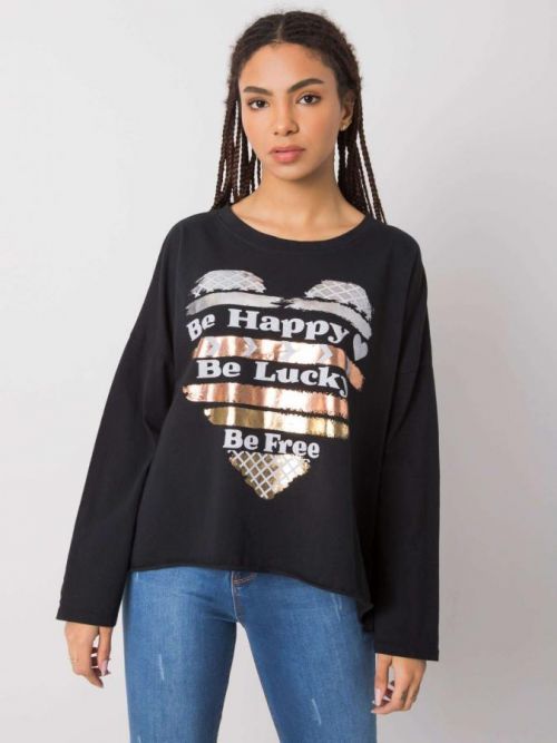 ČERNÉ TRIČKO HAPPY DHJ-BZ-21103.06P-BLACK Velikost: ONE SIZE