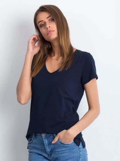 DÁMSKÉ TMAVĚ-MODRÉ TRIČKO RV-TS-4837.24P-DARK BLUE Velikost: XS