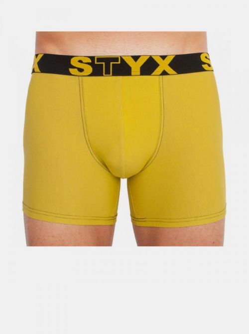 Pánské boxerky Styx long sportovní guma zelenožluté (U1065) XXL, trenky / trenýrky