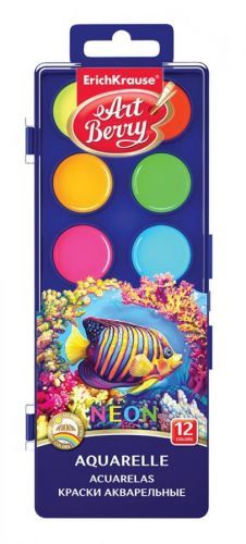 Erich Krause Vodové barvy ArtBerry® Neon, 12 barev