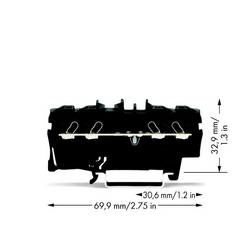 Průchodková svorka WAGO 2002-1405, pružinová svorka, 5.20 mm, černá, 100 ks