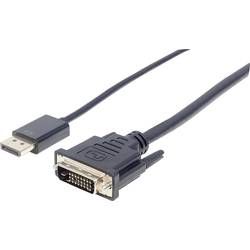 DVI / DisplayPort kabel Manhattan [1x zástrčka DisplayPort - 1x DVI zástrčka 24+1pólová] černá 3.00 m
