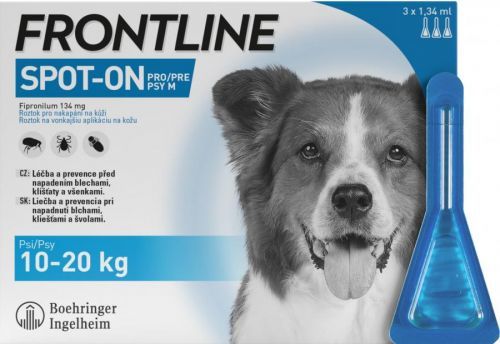 Frontline Spot On Dog M 10-20kg, Pipeta 3x1,34ml