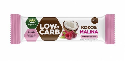 TopNatur Tyčinka Low carb kokos malina 40g