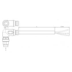 Upravený zástrčkový konektor pro senzory - aktory TE Connectivity 2273008-3, 1 ks