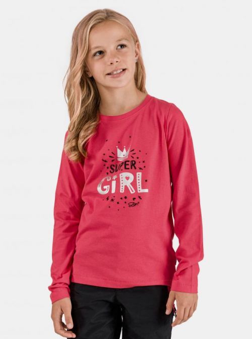 SAM 73 Dívčí triko s dlouhým rukávem BERENGO Růžová 92-98