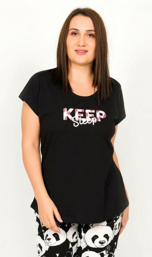 Dámské pyžamo kapri Keep sleep - černá 1XL