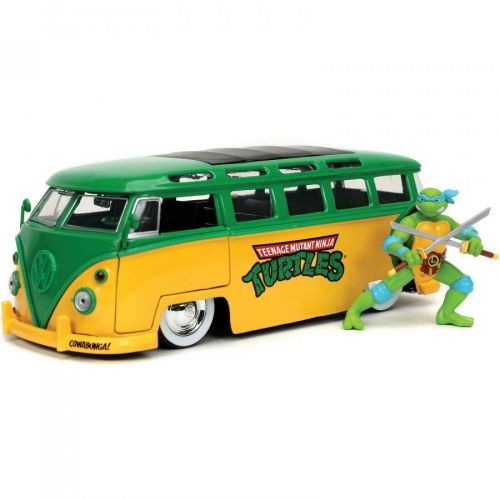 Jada Toys | Želvy Ninja - Diecast Model 1/24 1962 Volkswagen Bus T1 s figurkou Leonardo